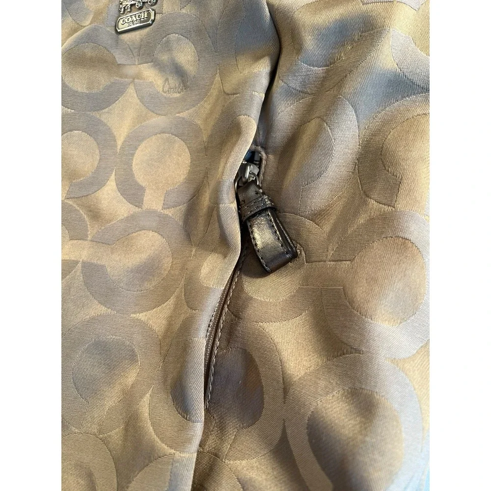 Coach‎ Madison 21121 Shoulder Bag Op Art Sateen Isabelle Fabric Purse Beige
